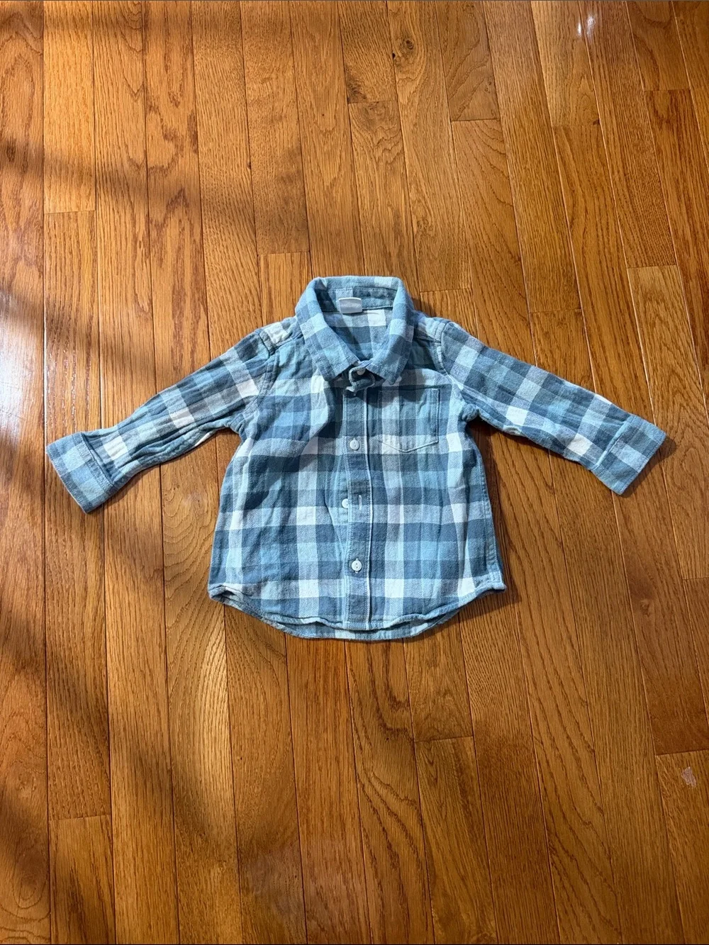 12-18M - Baby Gap Blue Plaid Button-Up Shirt